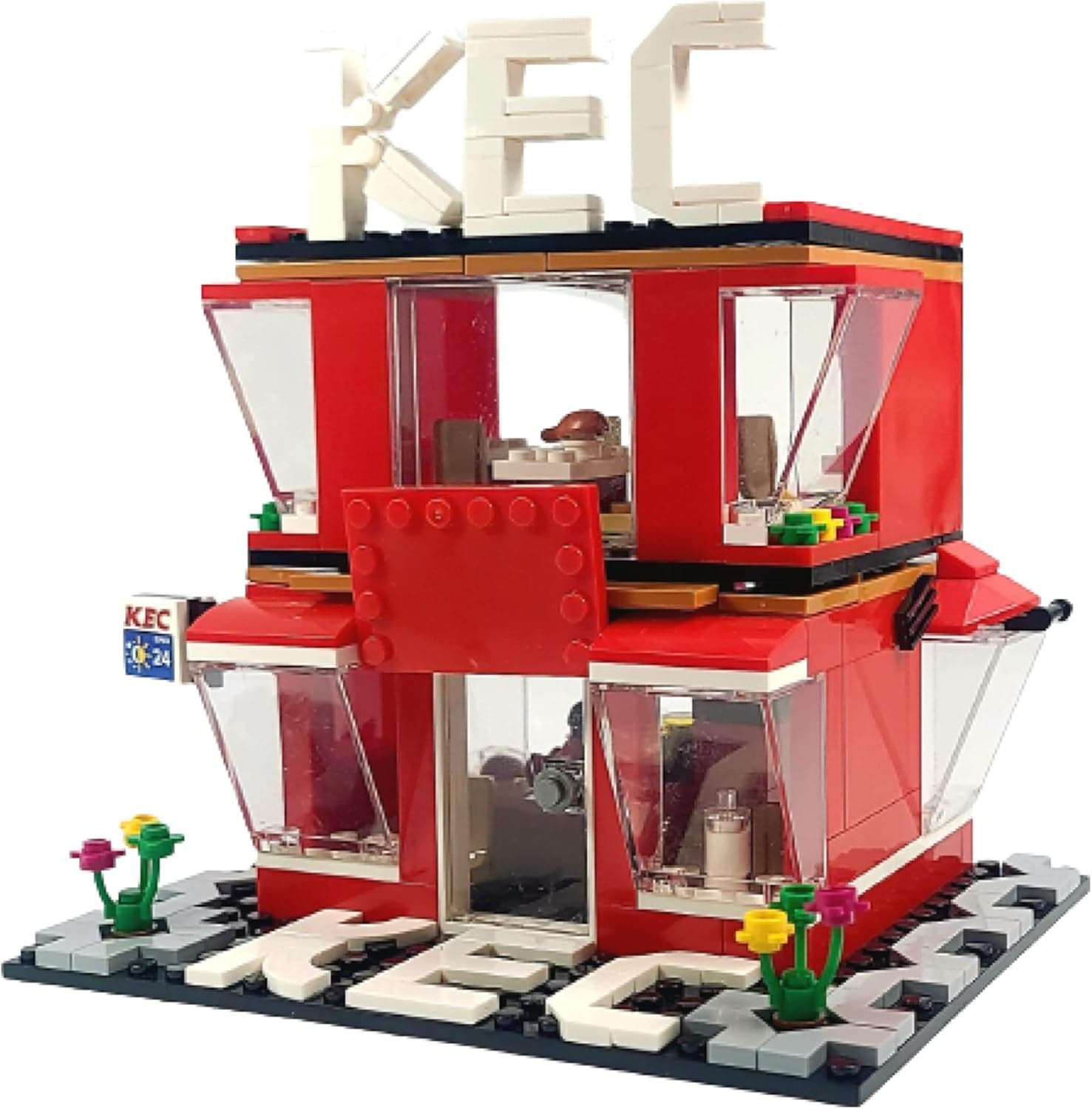 General Jim's City Street Creator Modular Building Blocks Sister Karen’s Fried Chicken Restaurant 282 Piece Toy Bricks Set MOC City Building