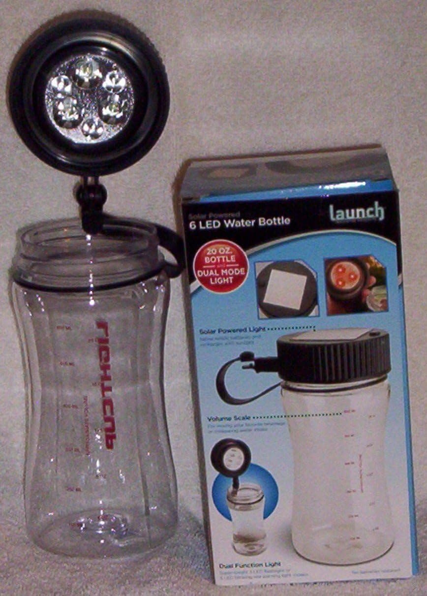 Solar Powered 6 LED Water Bottle & Dual Function Light