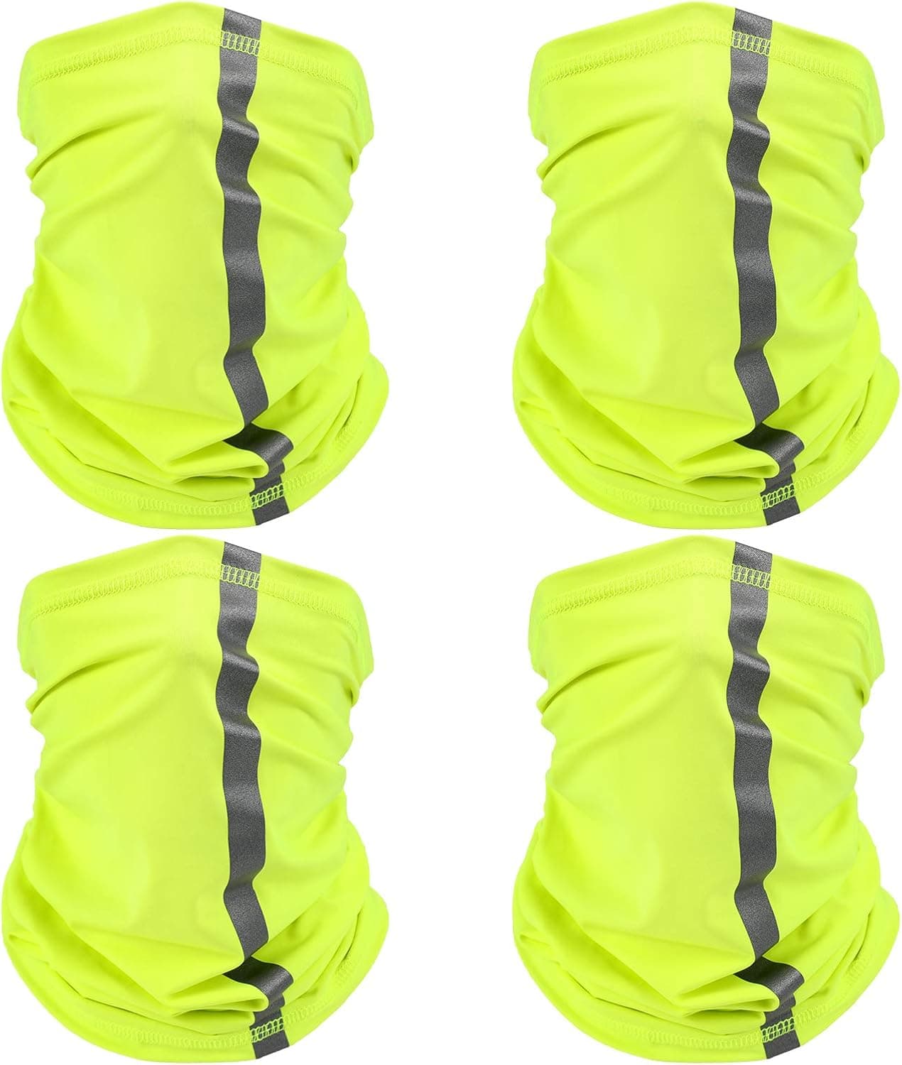 SATINIOR 4 Pieces Reflective Neck Gaiter Visibility Neon Safety Bandana Wind Dust UV Protection Scarf Bandanas