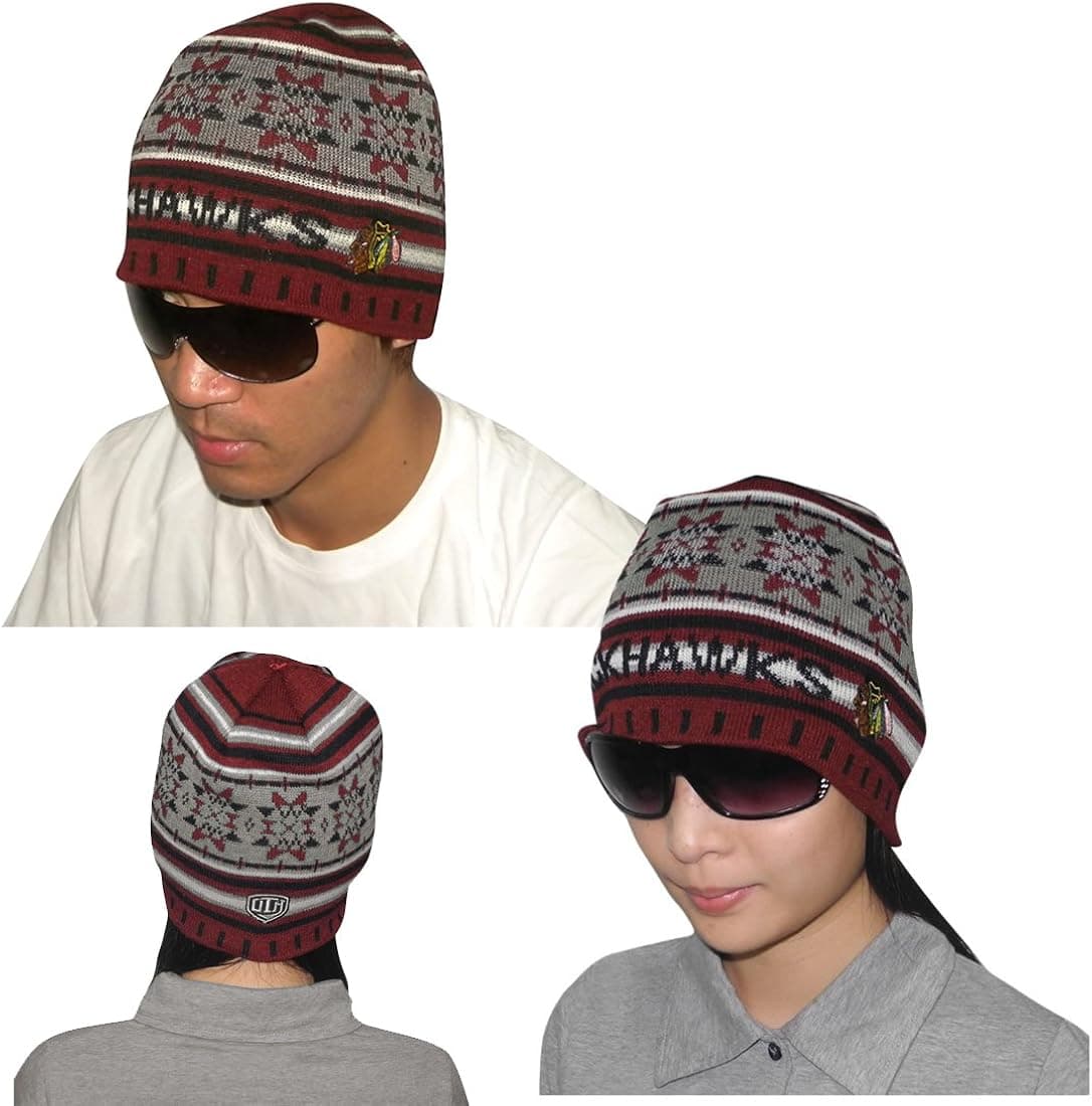 NHL Old TIME Hockey: Chicago Blackhawks Adult Ski & Skate Warm Knit Beanie