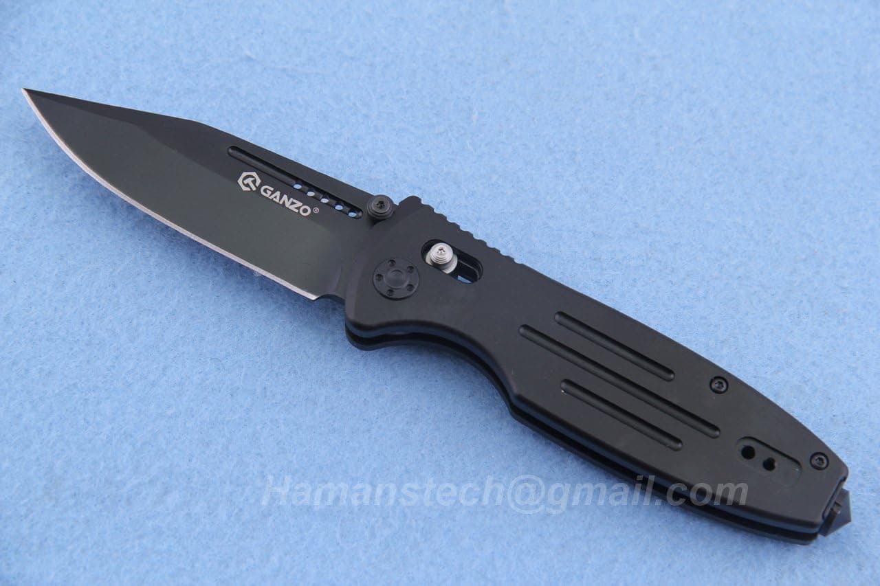 Ganzo G702 440c Blade Aluminum Handle Axis Lock Multi Tool Folding Knife Tool w/ Window Breaker & Nylon Sheath