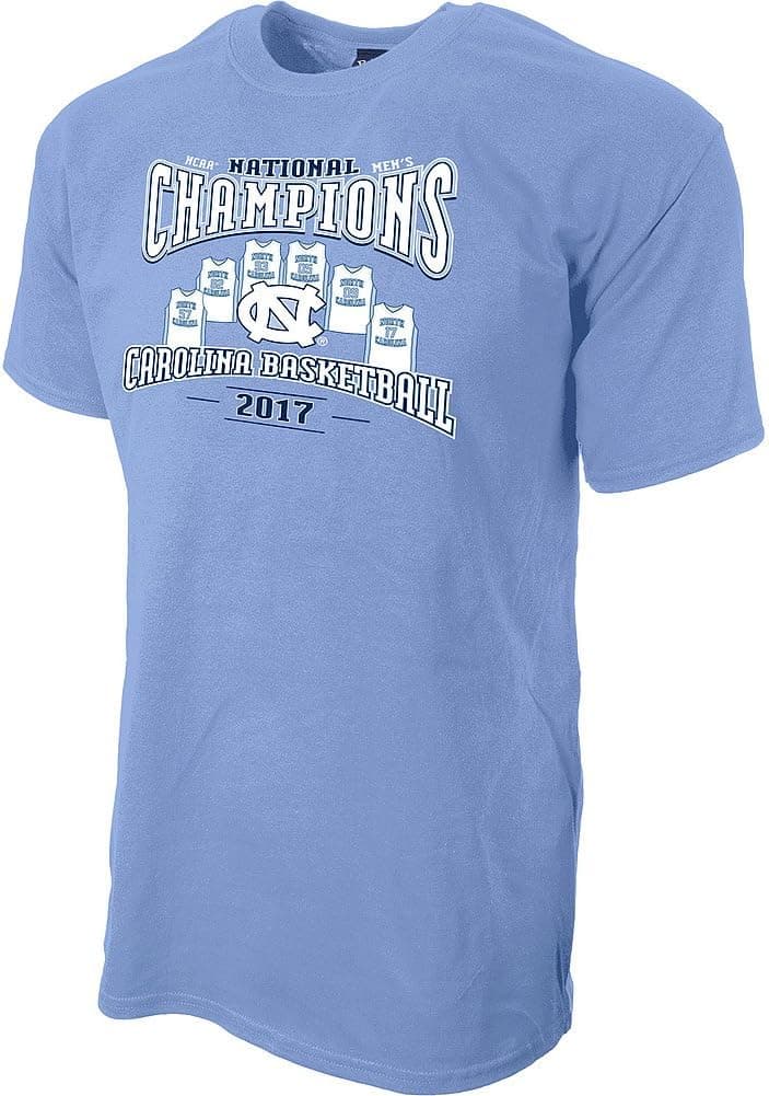 Elite Fan Shop North Carolina Tar Heels 2017 National Basketball Champs Tshirt Blue
