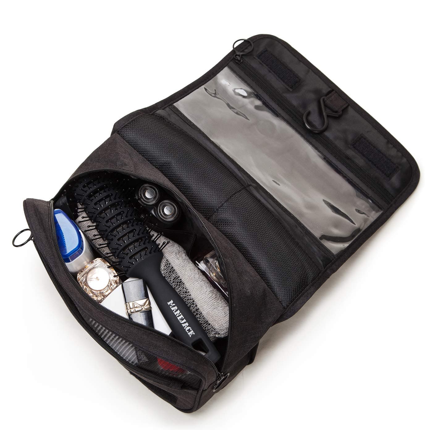 Toiletry Bag for Women and Men-Travel Hanging Cosmetic Bag Bathroom and Shower Organizer Kit Travel Accessories Gift-Black