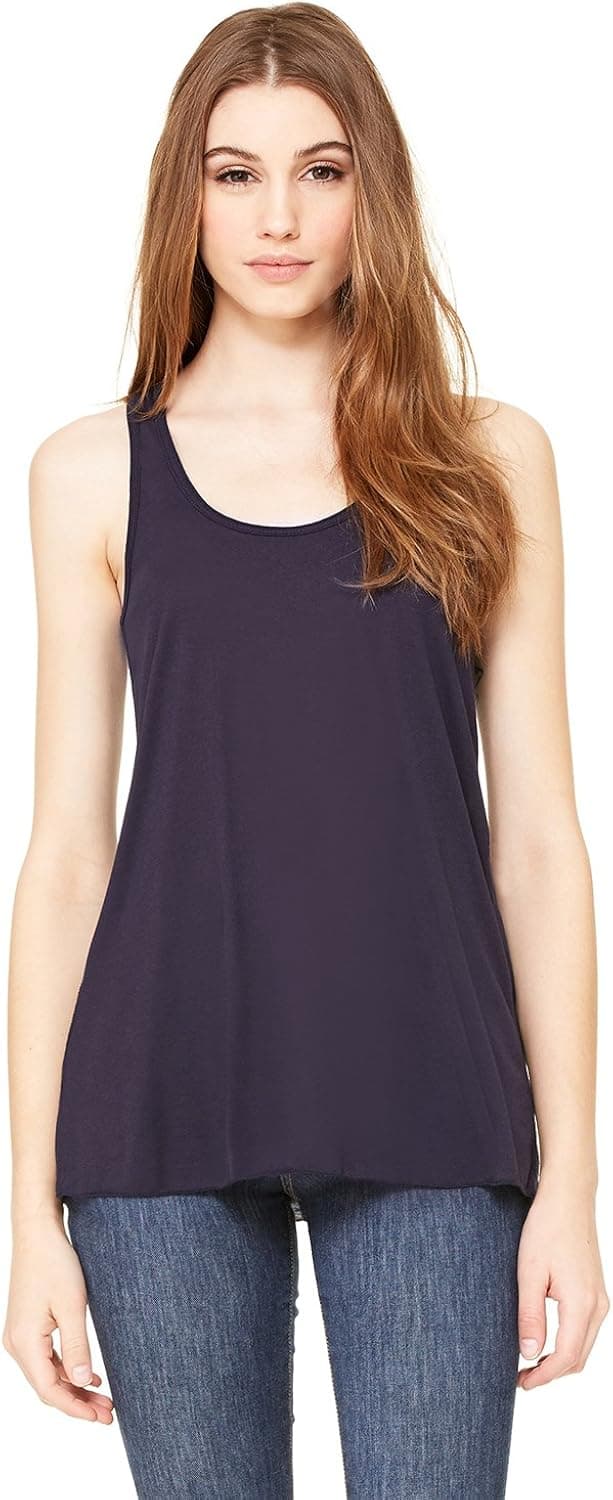 Bella 8800 Ladies 3.7 oz. Flowy Racerback Tank, Midnight, X-Large