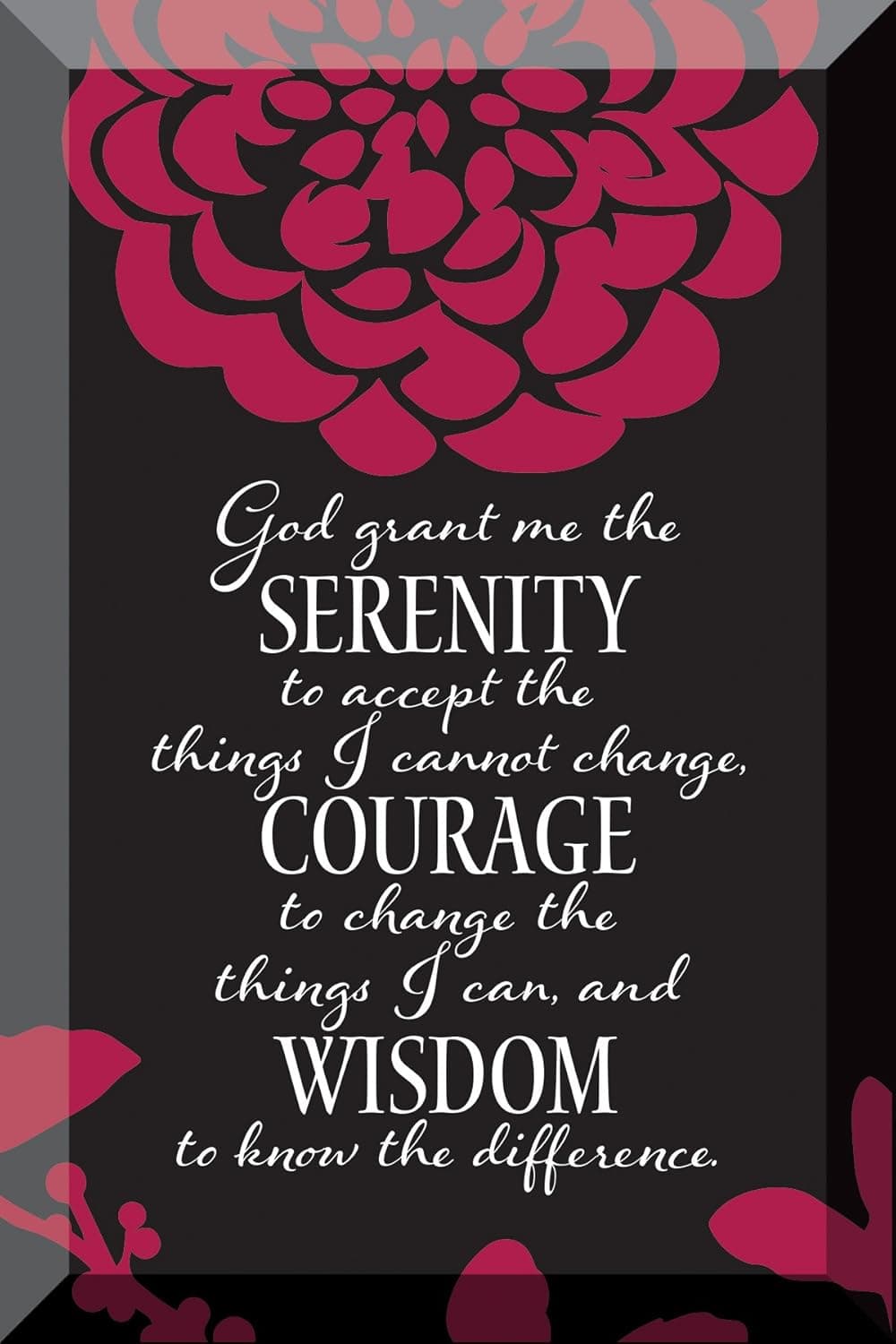 DEXSA Serenity Prayer Glass Wall Plaque | Made in the USA | Wonderful Gift | Inspirational Sentiment for Life's Memorable Moments | Metal Hanger and Easel on Back | Self-Standing or Wall Hanging | 6"x9"