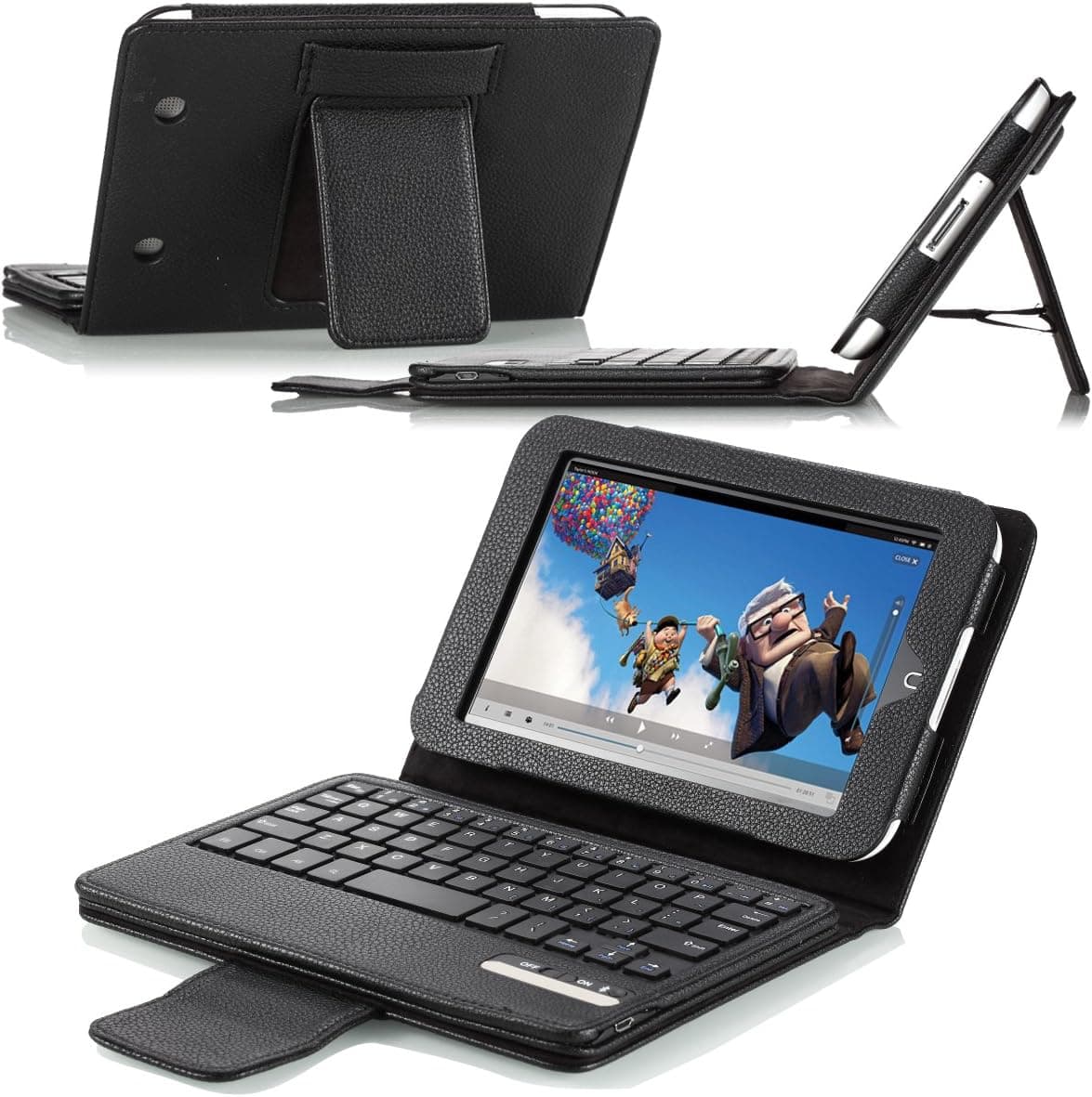 MoKo Bluetooth Keyboard Cover Case for Barnes & Noble Nook Full HD 7" Inch Tablet, Black