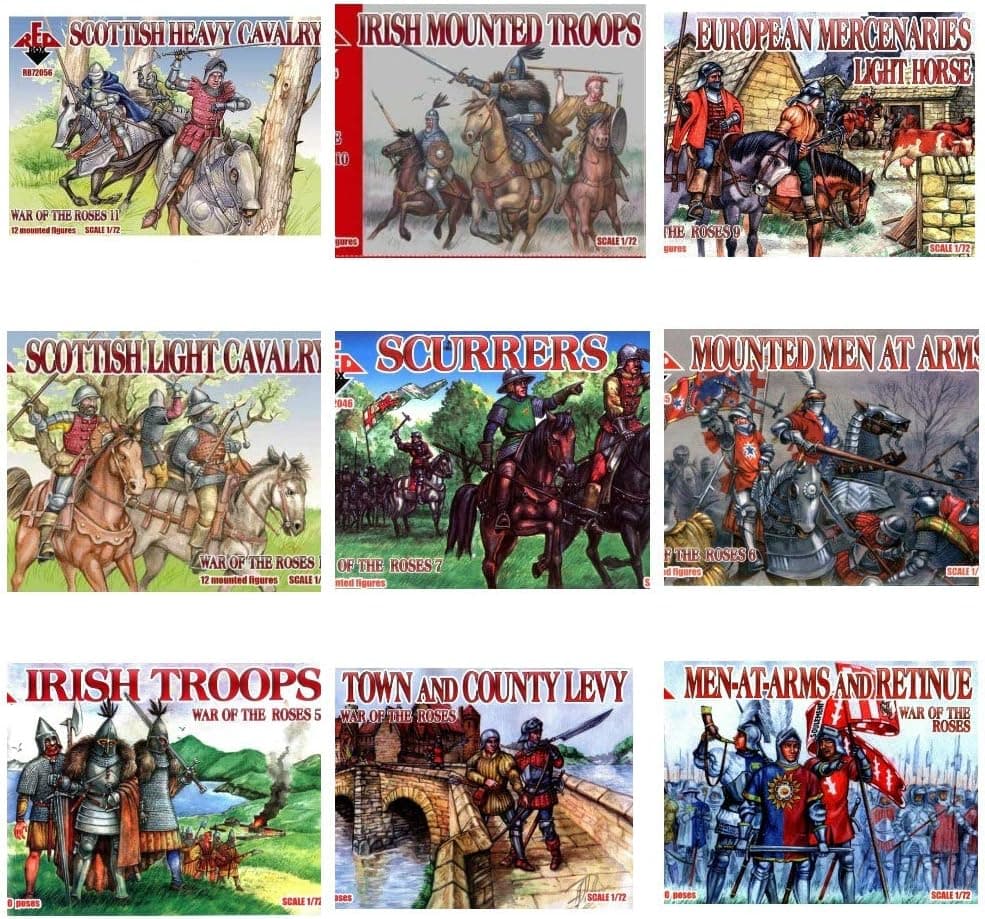 Bundle lot of Red Box War of The Roses Full Series 10 Kits 1/72 Scale 72040+72041+72044+72045+72046+72047+72054+72055+72056+72108