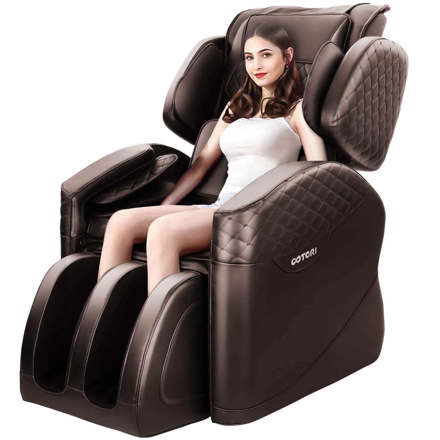 OOTORI Massage Chair, Massage Chairs Full Body and Recliner, Zero Gravity Massage Chair, Airbags Shiatsu Massage Chair Recliner with Lower Back Heat, Foot Rollers and Bluetooth (Brown)