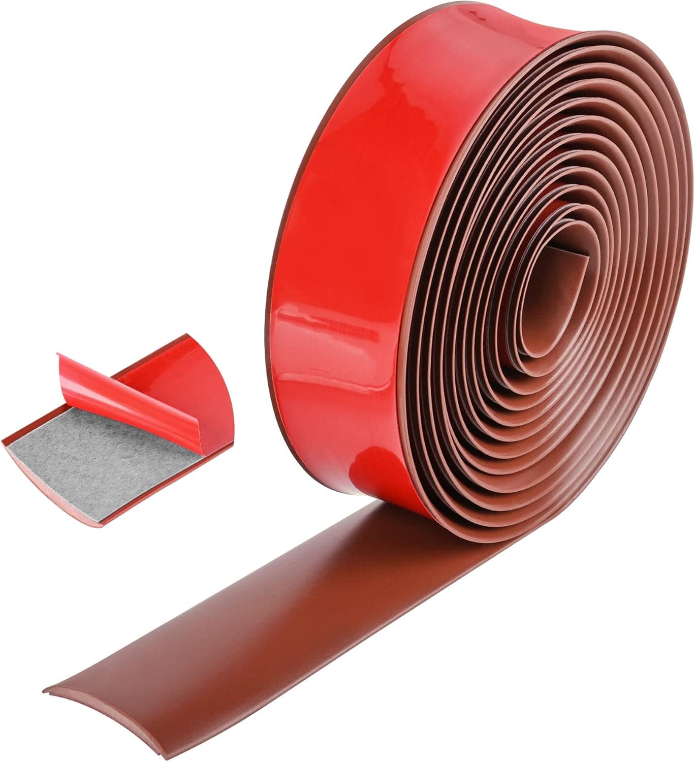 9.84 Ft Floor Transition Strip Self Adhesive Flooring Transitions PVC Floor Cover Strips Floor Bar Flat Divider Strip Laminate Floor Joining Trim Strip (4cm, Brown)