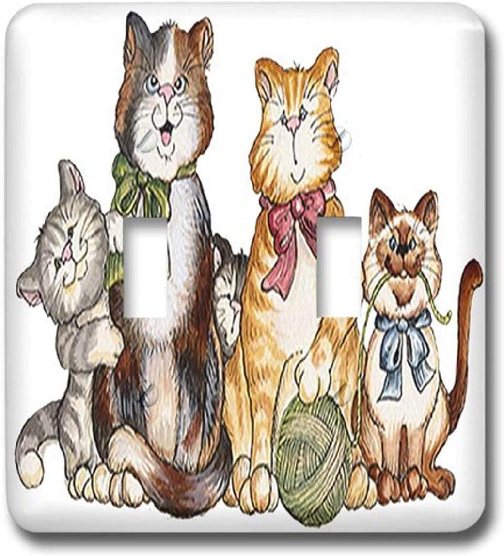 3dRose lsp_48772_2 " Cat Friends Cartoon Toggle Switch