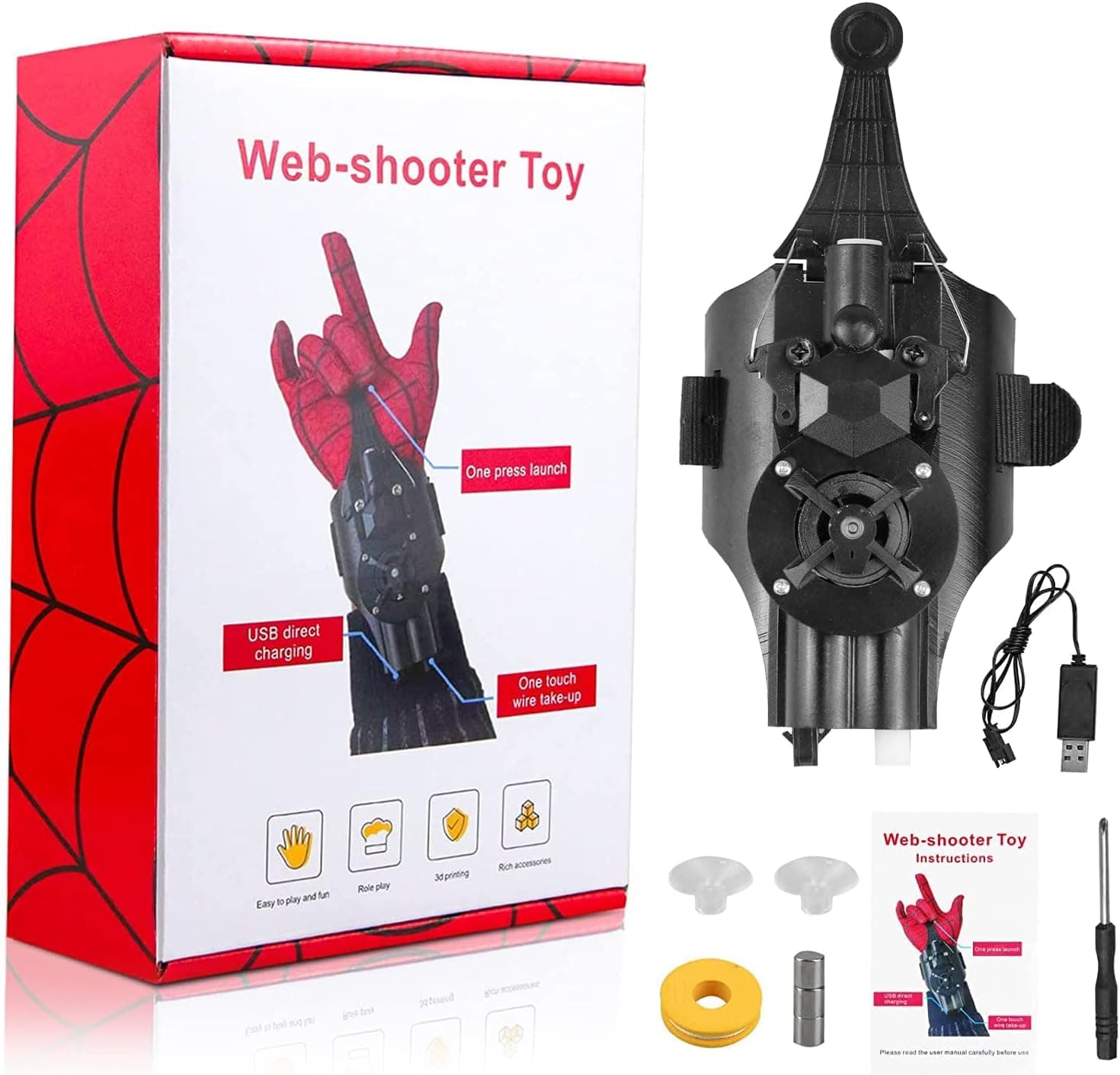 CanyRoom Spider Web Shooters,Spider Launcher Gloves,String Shooters Toy for Kids Movie Launcher Wrist Toy Set Funny Children's Educational Toys