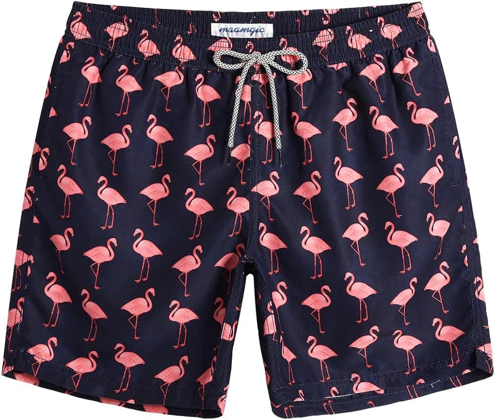 maamgic Mens Quick Dry Printed Short Swim Trunks with Mesh Lining Swimwear Bathing Suits