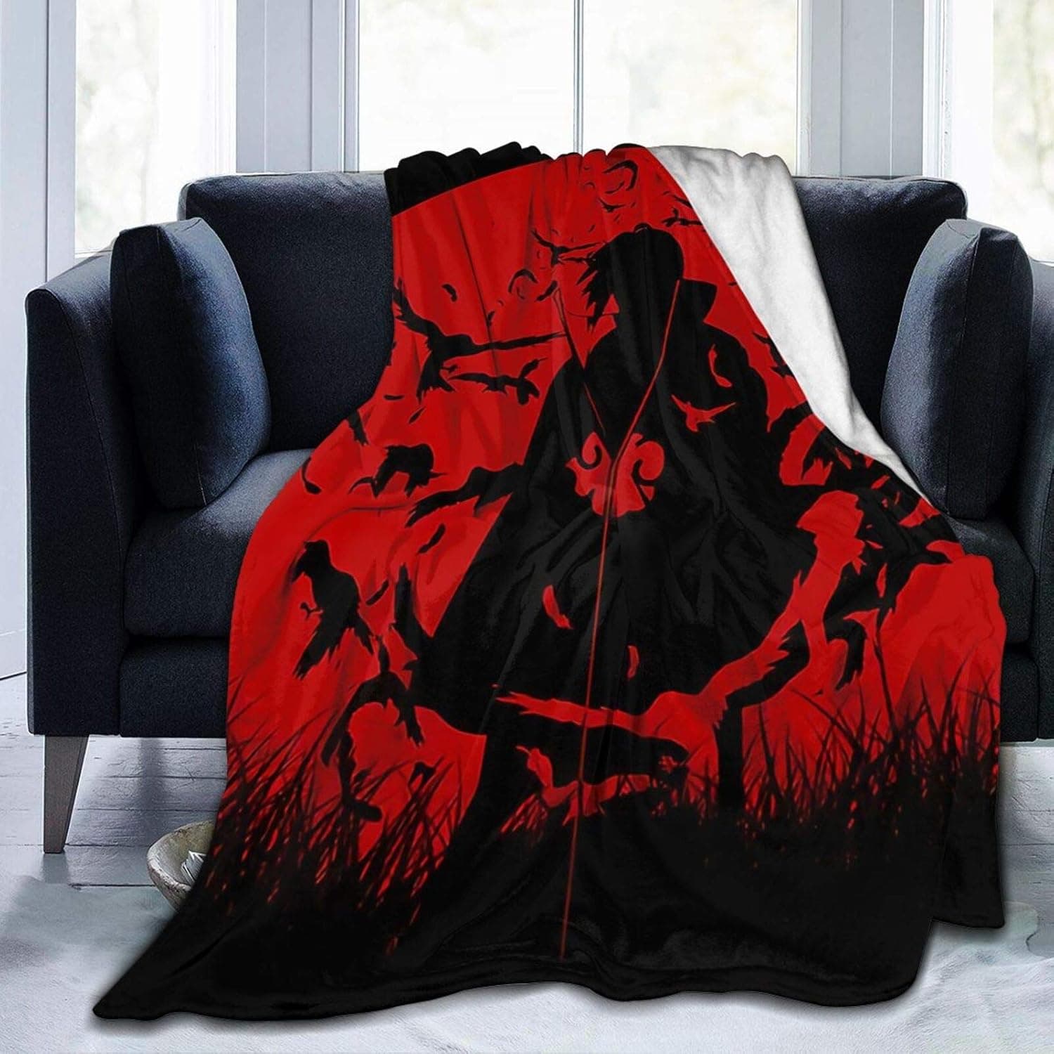 JIHUILAI Itachi Throw Blanket for Kids aults Ultra Soft Blanket Coral Velvet Blanket Soft Warm Fuzzy Blanket for Bed Couch Chair Living Room