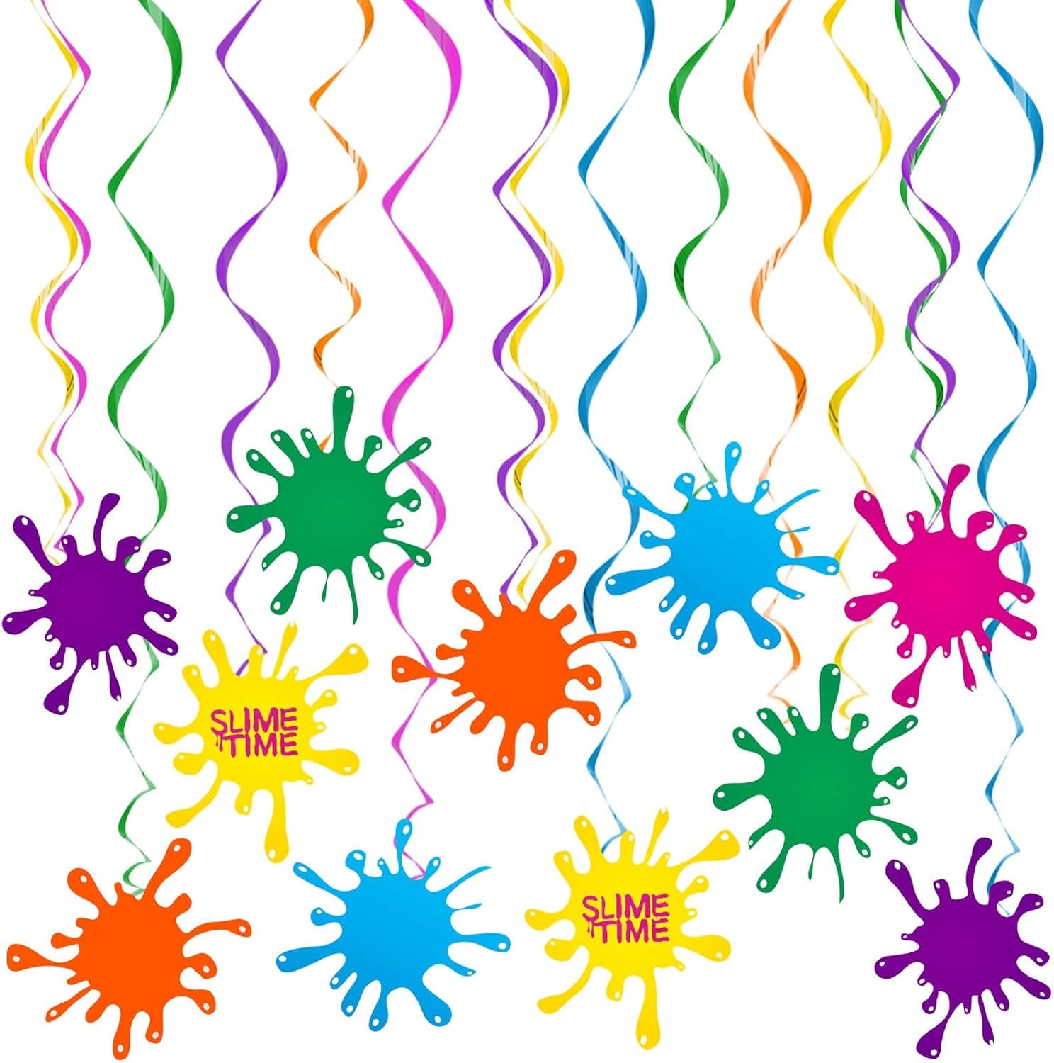 30 Pcs Artist Hanging Swirls Colorful Painting Birthday Party Decorations Paint Foil Hangings with Glittery Cutout for Art Theme Party Birthday Party Shower Party Rainbow Party Supplies