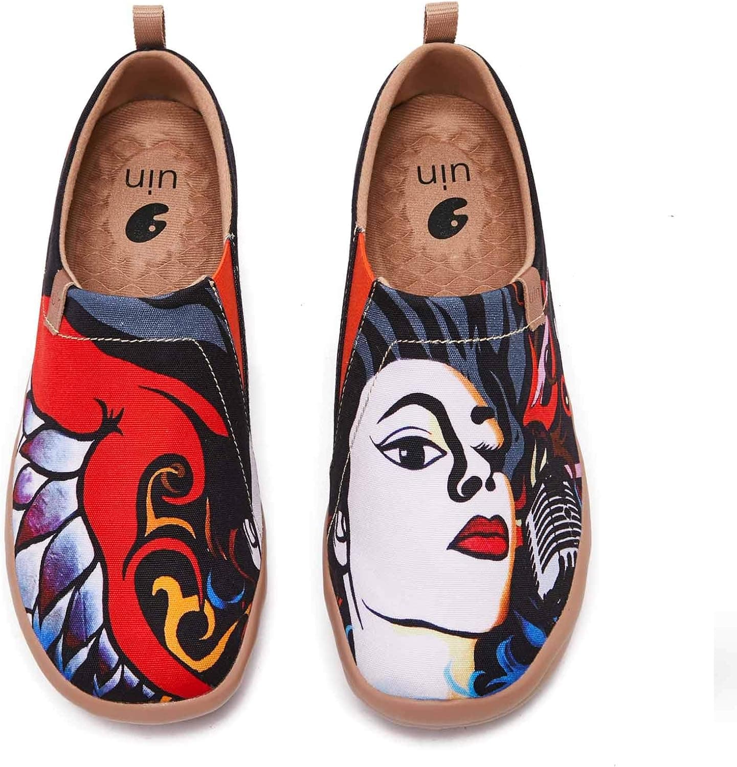UIN Women's Walking Travel Shoes Slip On Canvas Casual Loafers Lightweight Comfort Fashion Sneaker I am A Singer (8.5)