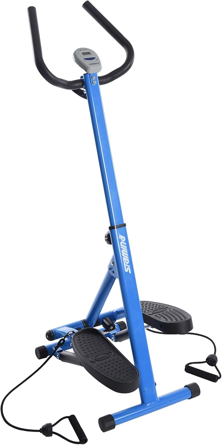 Stamina Space Saving Stepper with Upper Body Cords | Two Free Instructor Guided Online Workouts | Stream From Any Device