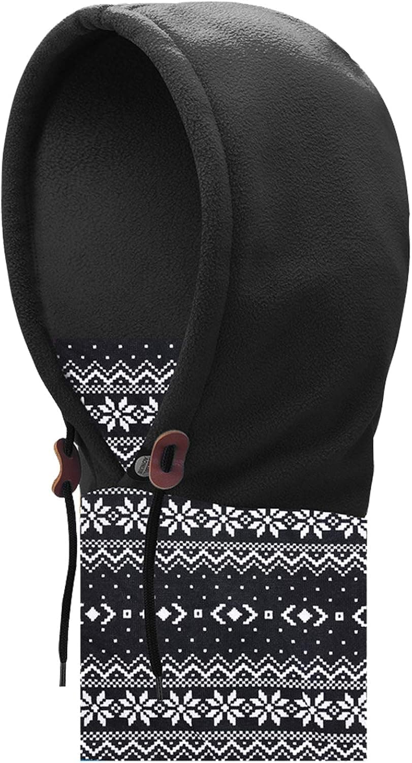 SMTD Unisex Winter Running Scarf Sledding Warm Women Balaclava Hat Ski Men Fleece Face Cover Mask Cap XZCX-Black