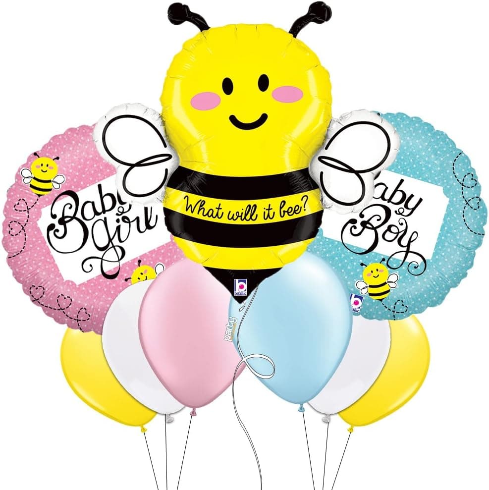 Bee Baby Boy or Baby Girl Mylar Balloon Bouquet