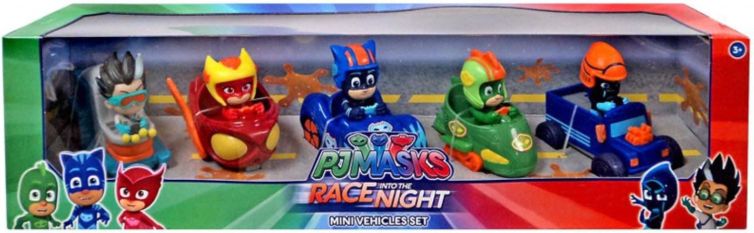 PJ Masks RACE Into The NIGHT Mini Vehichles Set (5 pieces)