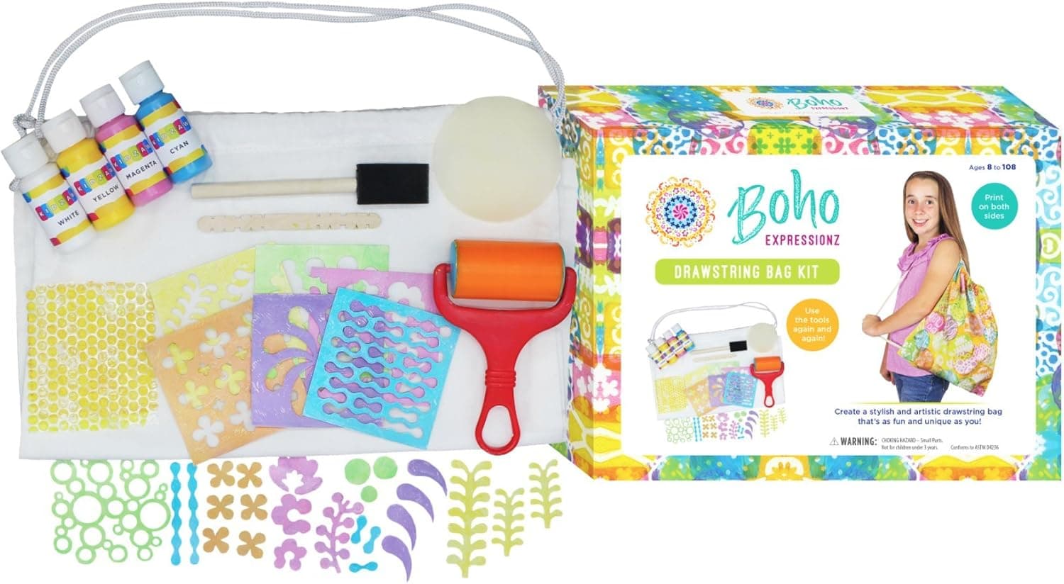 Kidzaw Boho Expressionz DIY Drawstring Bag Kit