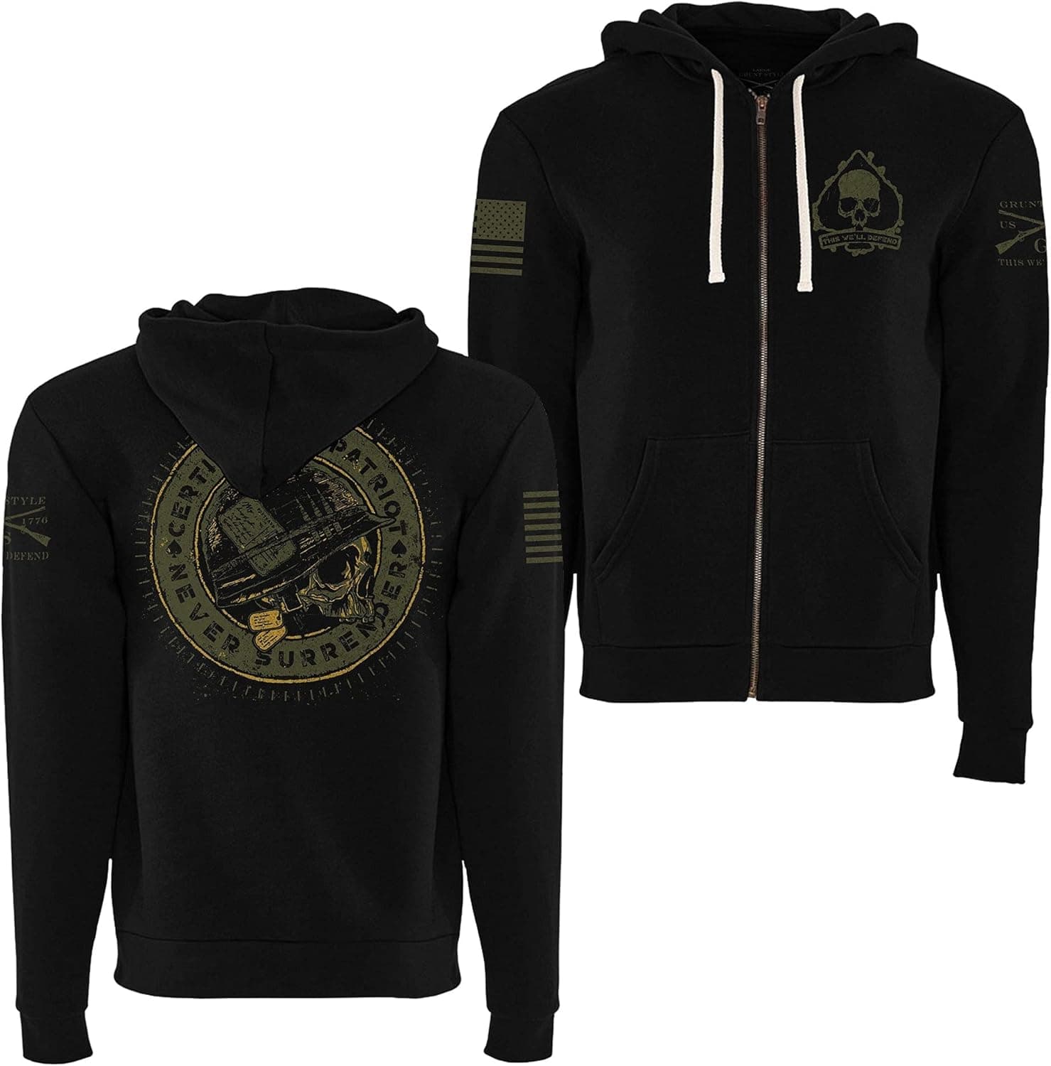 Grunt Style Patriot Seal Unisex American Patriotic Full Zip Hoodie
