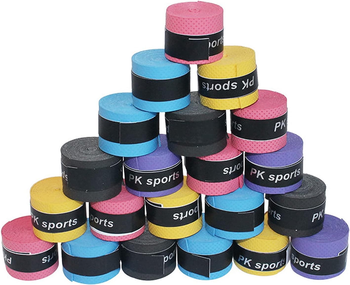 BESUNTEK Tennis Racket Grip Tape, 60 pcs PU Badminton Anti-Slip Sweat Absorbent Tape, Fishing Rod Grip Protection Tape for Croquet Baseball Badminton and Table Tennis