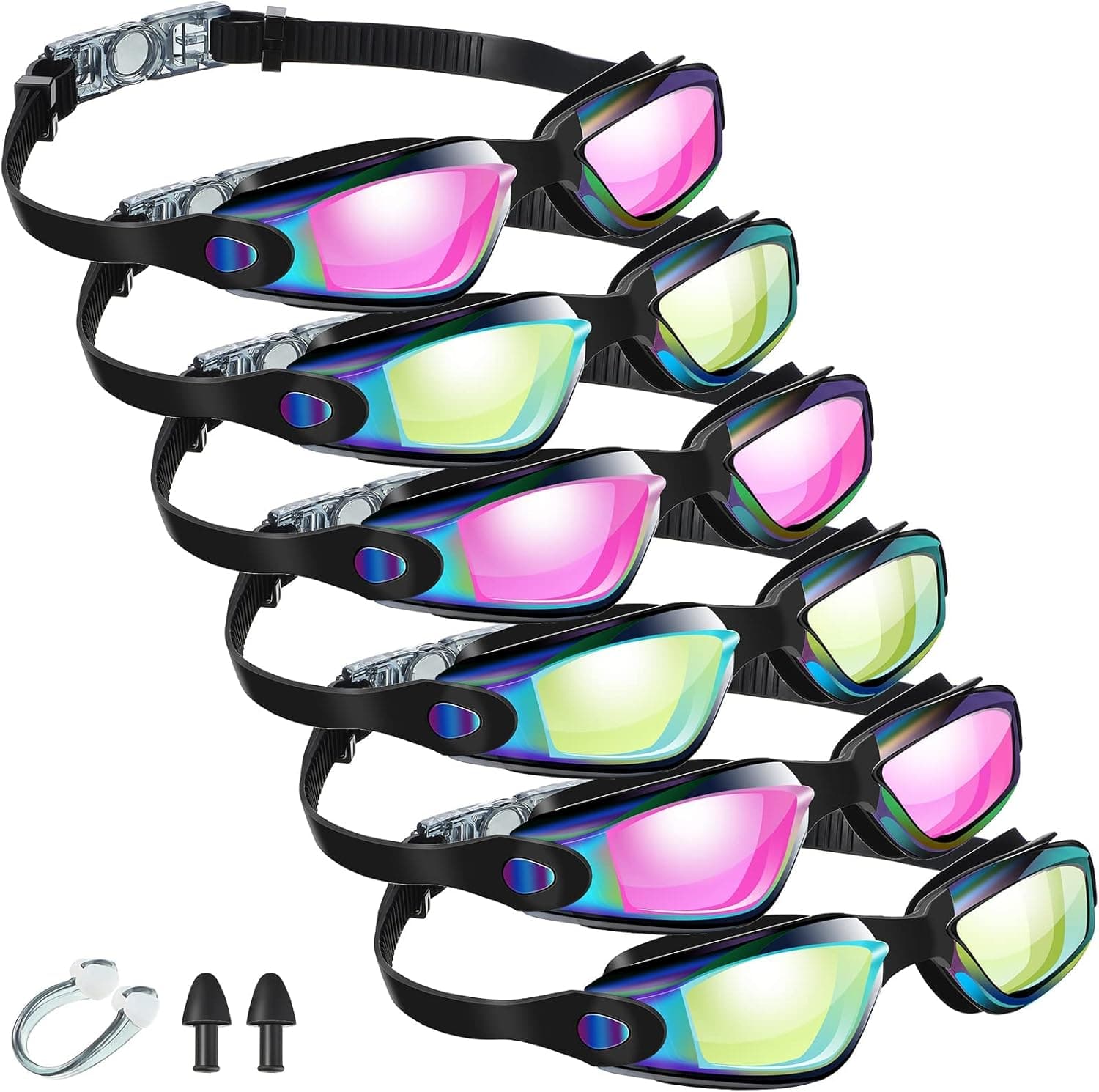 6 Pcs Swim Goggles Swimming Equipment Swimming Goggles Sport Swimming Goggles for Women Men Adult Youth