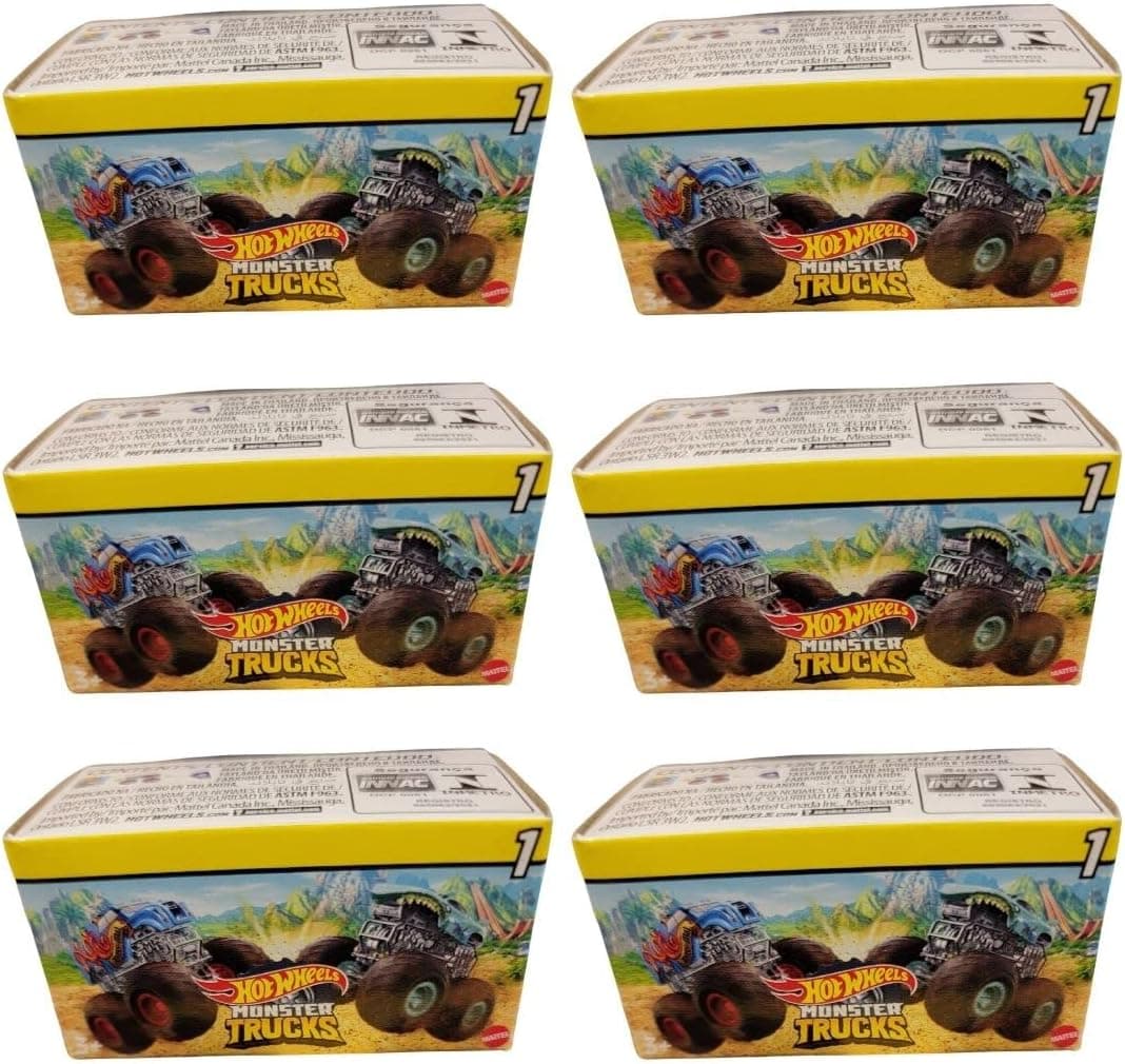 Hot Wheels Monster Trucks Minis Blind Box Yellow Wave Series 1 (Pack of 6)