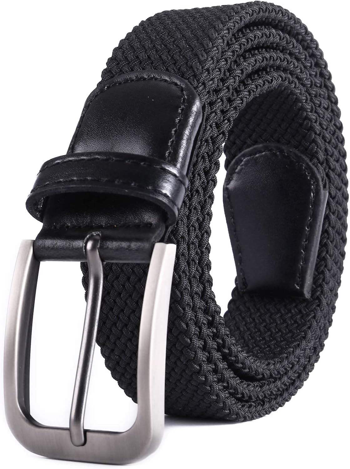 Weifert Belt for Men Braided Stretch Belt/No Holes Elastic Fabric Woven Belts