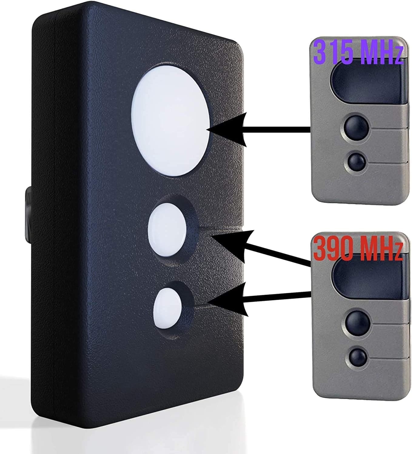 3 Button Garage Door Opener Remote 2 Frequency Replacement for Liftmaster 370LM 371LM 970LM 971LM 972LM Chamberlain 950CB 953CB, 956CB Transmitter Control 315mhz 390mhz Sears Craftsman 139.53985D 139.