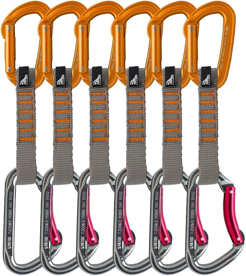 Fusion 9301ST Climb Carabiners Quick Draw Sets, 11cm, Grey/Orange