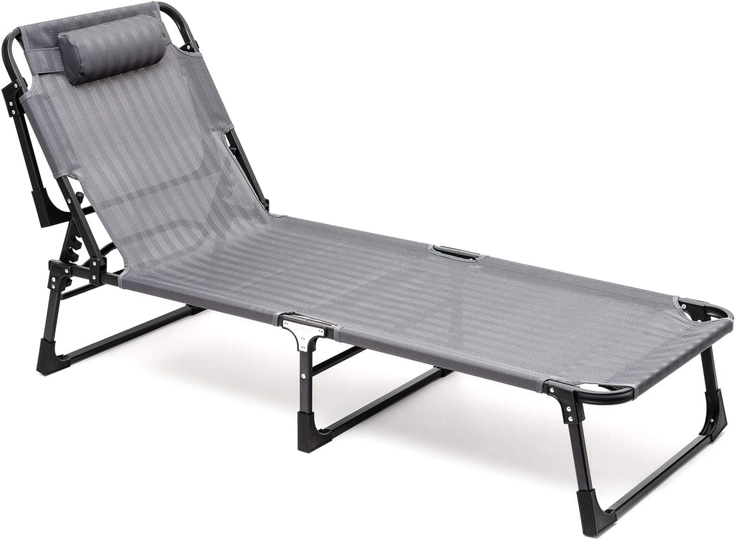 SUNNYFEEL Folding Camping Cot, Heavy Duty, Lightweight, Foldable Sleeping Bed with Pillow for Beach/Lawn/Outdoor/Travel/Festival/Office, Collapsable/Portable Light Camp Cots for Adults