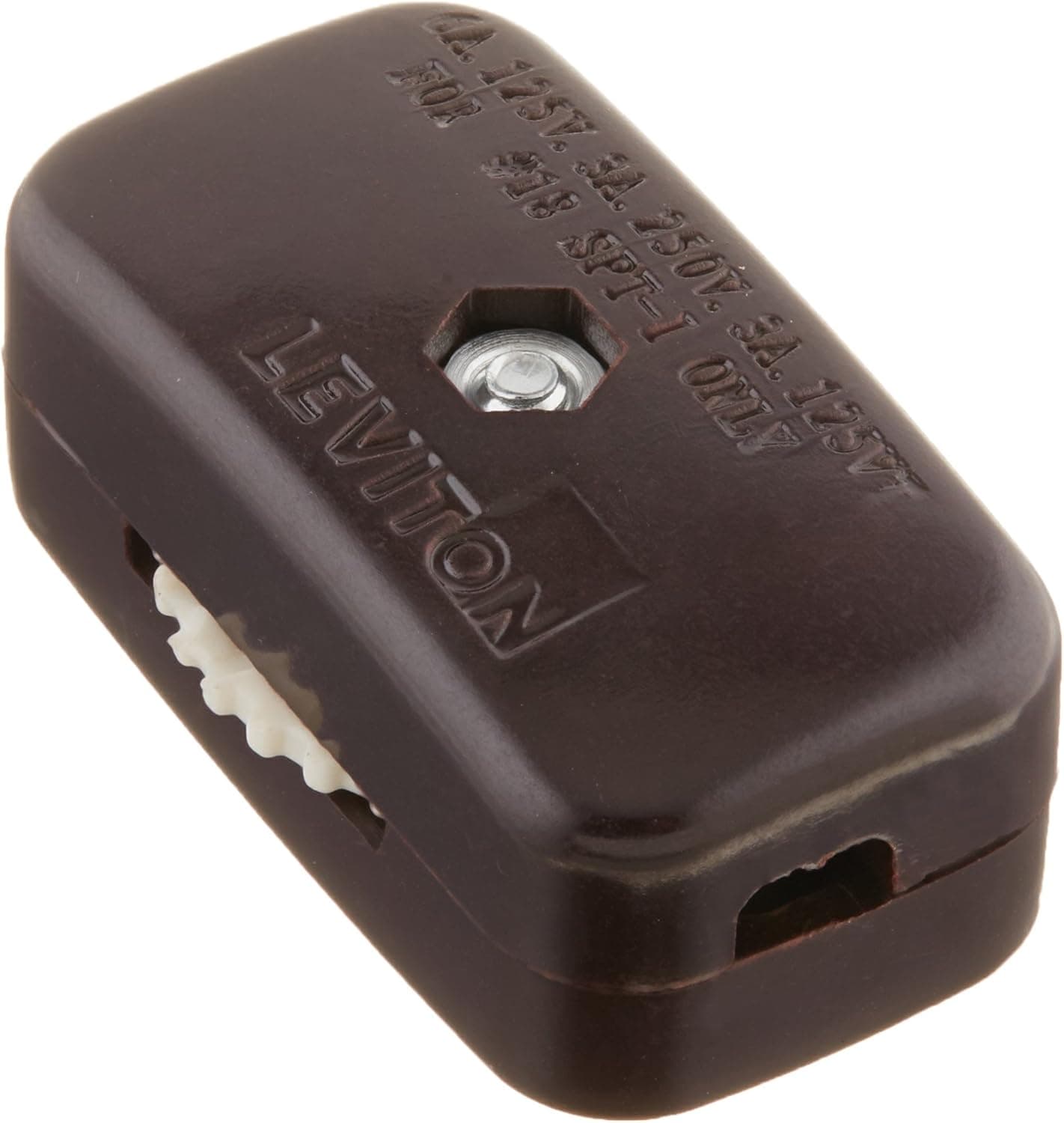 Leviton Feed-Through Lamp Cord Switch 423-3K Brown