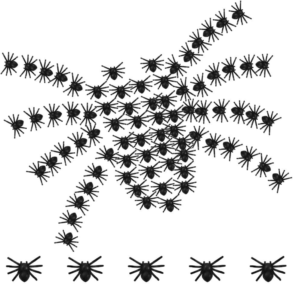 Kulannder 500 Pieces Halloween Spider Decorations, Black Plastic Spiders Realistic Prank Spider Joke Spiders for Halloween Decoration Party Favors