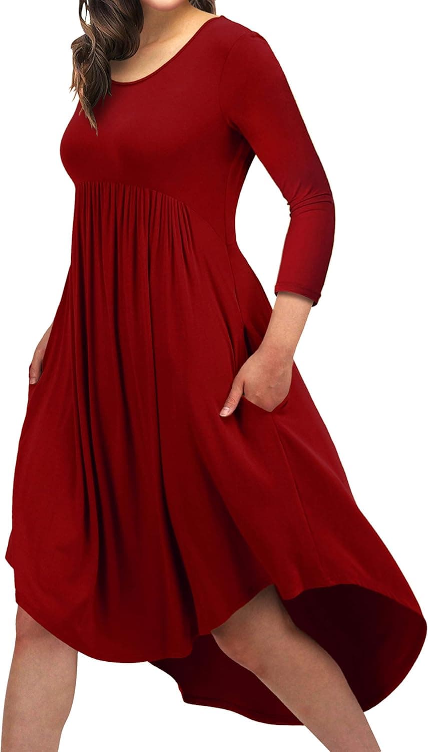 EASYDWELL Women Casual Loose Comfy Flowy T-Shirt Dress with Pockets
