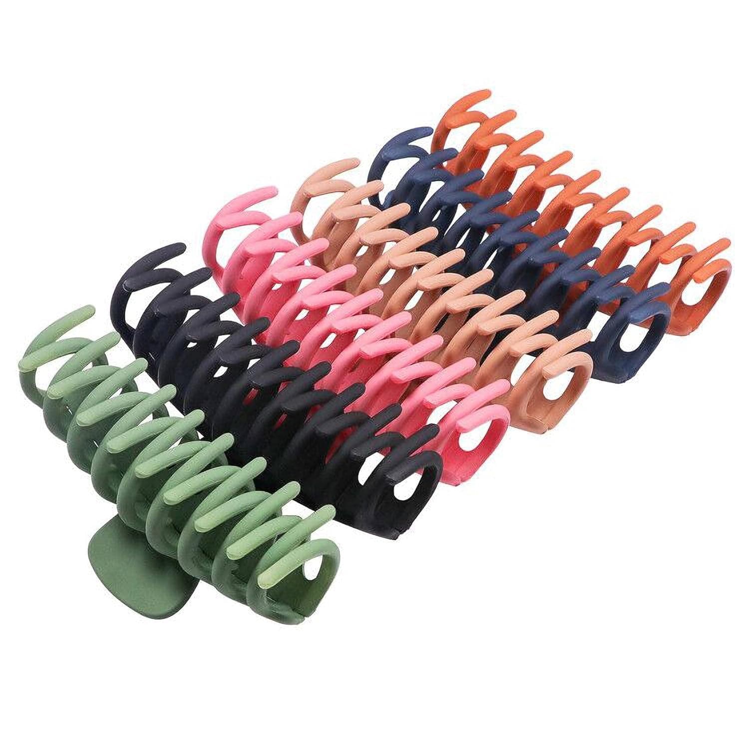 Big Claw Hair Clips 4.3 Inch Nonslip Large Claw Clip for Women and Girls Thin Hair, Strong Hold Hair Clips for Thick Hair, 6 Color Available (6 Pieces)