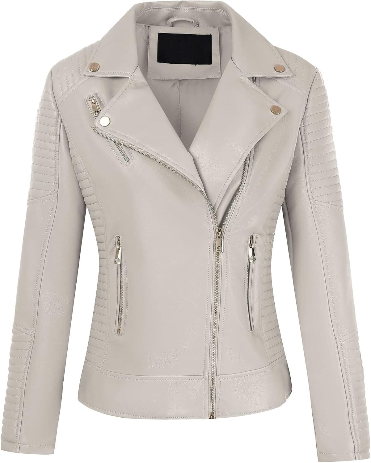Bellivera Women Faux Leather Casual Jacket, Fall and Spring Fashion Motorcycle Bike Coat