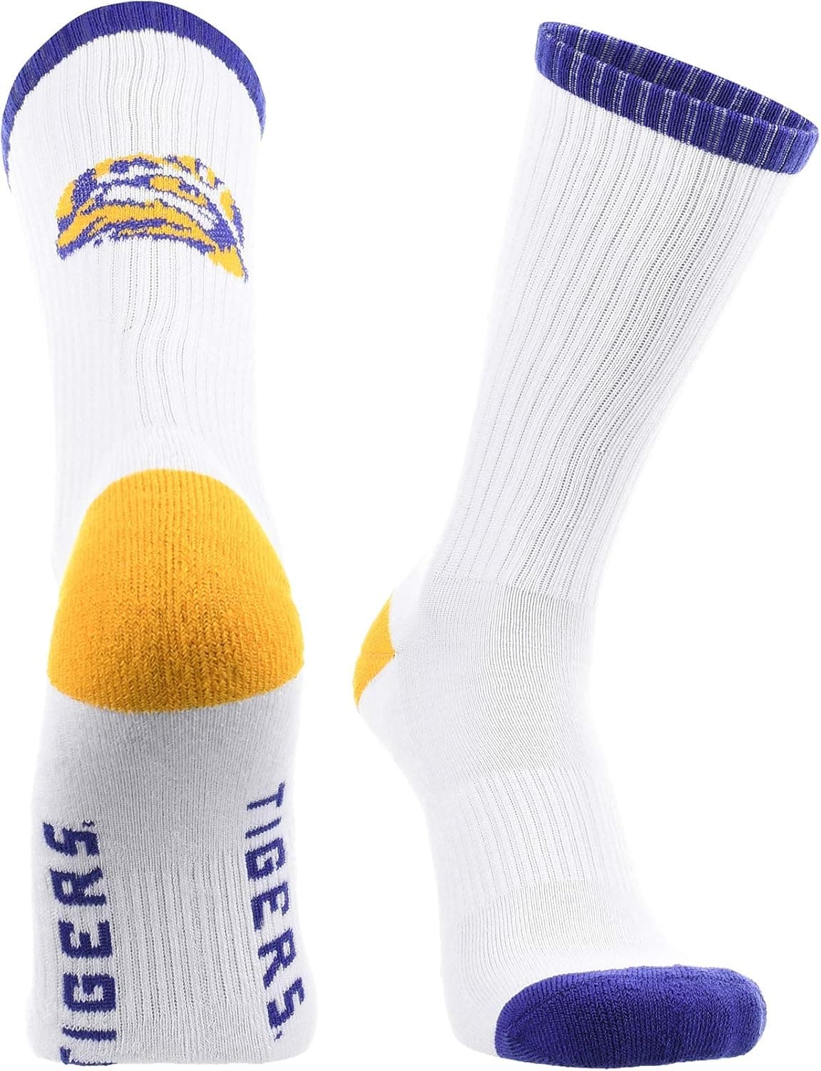 LSU Tigers Socks Basic Crew White Socks