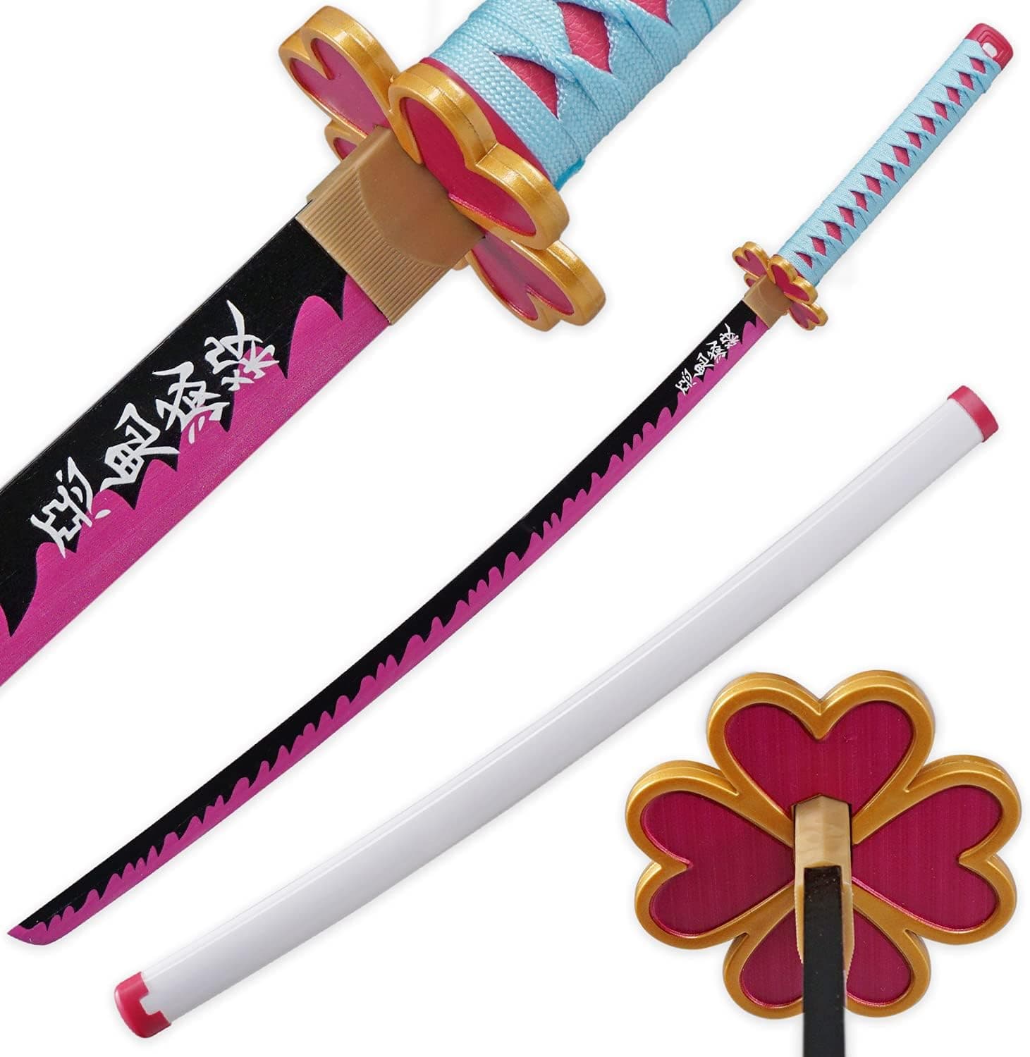 RENGENG Cosplay Demon Slayer Original Texture Anime Sword, Hand-Wound Wax Rope, Multiple Styles Available