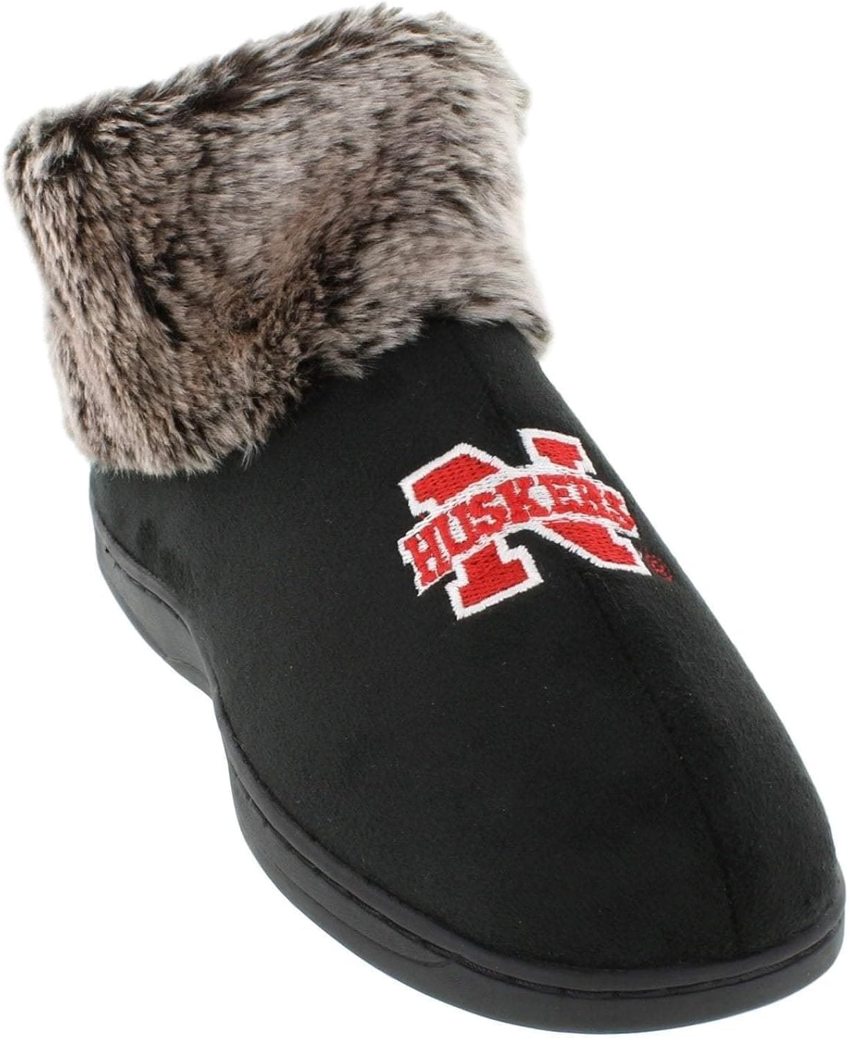 NEB14-2 - Nebraska Cornhuskers Faux Sheepskin Fur Top Slipper Boots - Medium