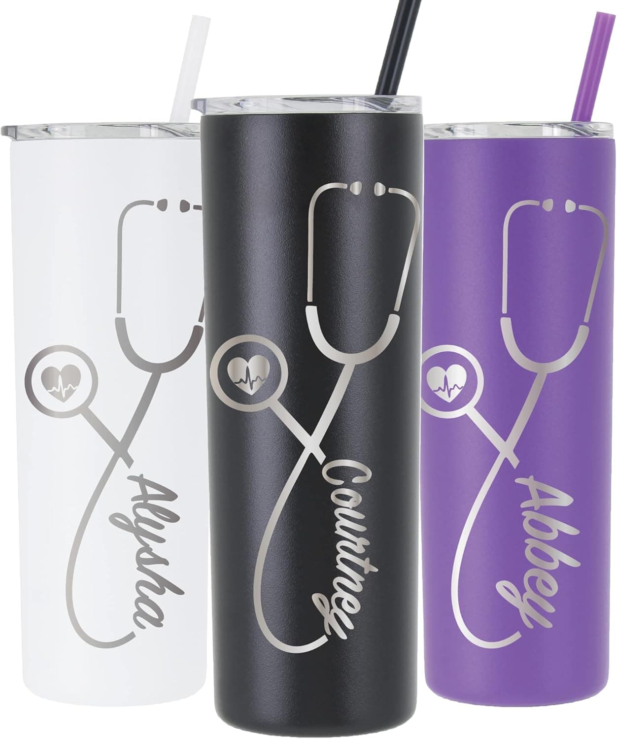 AVITO 20 oz Personalized Nurse Tumbler, Laser Engraved Nurse Gift with Stethoscope, Doctor Tumbler, Doctor Gift, RN Nurse Graduation, Nursing Student