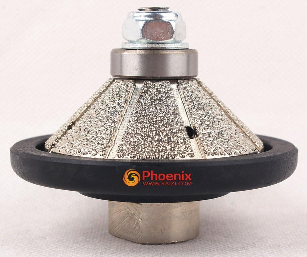 Raizi E20(3/4") 20mm 45 Degree Bevel Edge Diamond Hand Profile Wheel/Router Bits with 5/8-11 Thread for Granite Countertop
