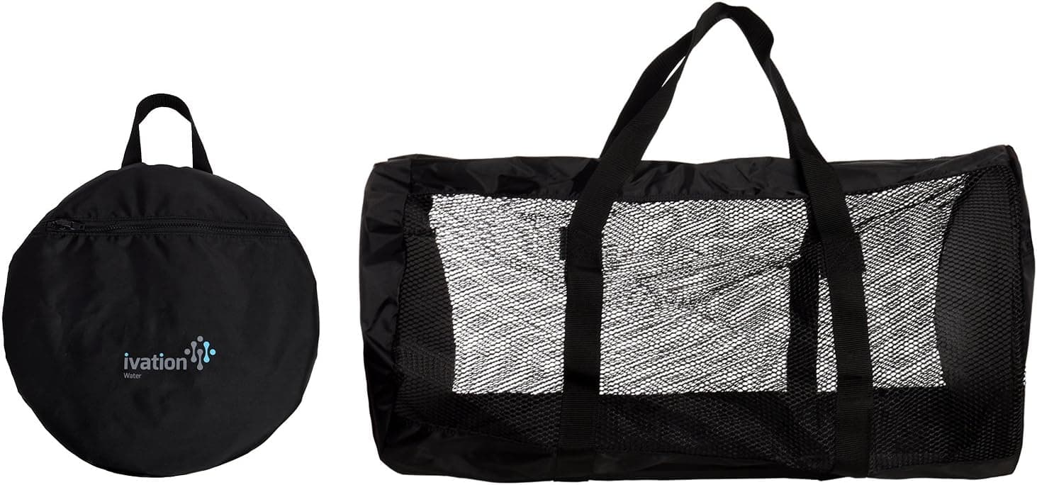 Ivation Dive Bag - Foldable Duffel Dive Bag - Compact, Durable Mesh Duffel Bag Features Storage Pouch for Diving, Scuba, Snorkel, Swim, Surf, Sports & More