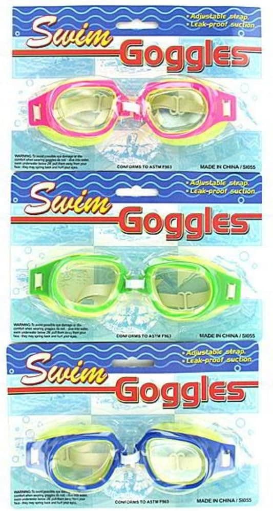 bulk buys Home Outdoor Sports Multicolor Plastic Swim Goggles 24 Pack