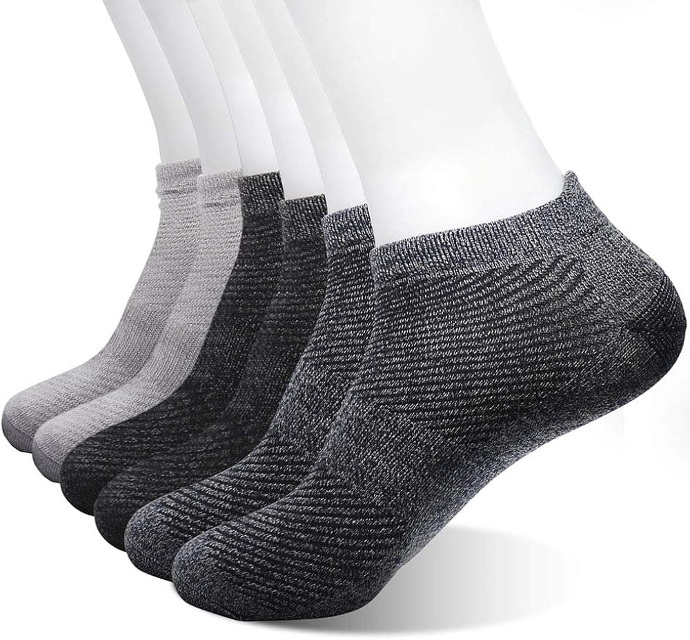 SaraCloth Socks Men Pack Sports Buffer Deodorant and Slip, Breathable Sweat, Men Socks Low Cut Cotton No Show(6 pack)