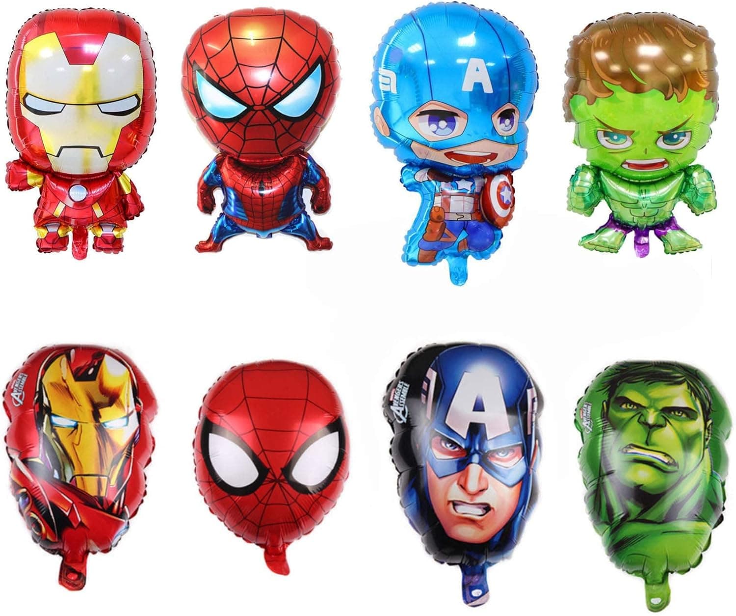 8PCS Avengers Superhero Balloons for Kids Birthday Baby Shower Super Hero Theme Party Decorations