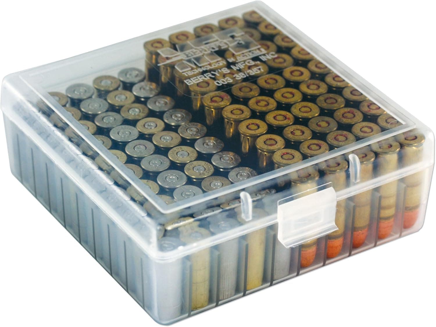 Berry's 100 Round Ammo Box (2) Pack - Clear Plastic Fits .38 / 357 Magnum