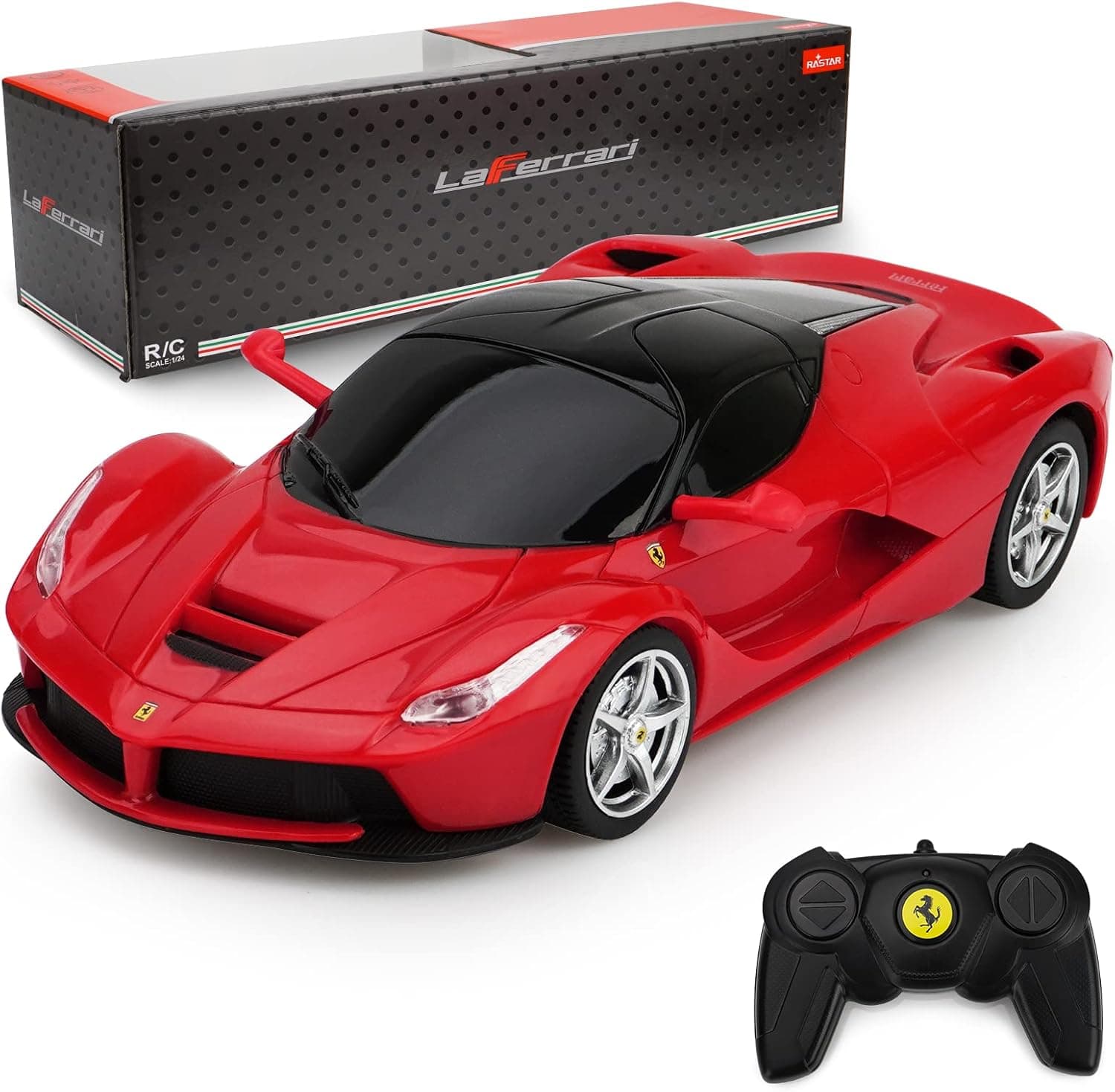 Bestview Remote Control Car for Kids,2.4Ghz 1:24 Scale Ferrari LAFERRARI Electric Sport Racing Hobby Toy Vehicle,RC Car Gift for Boys Girls Adult(Red and Yellow)