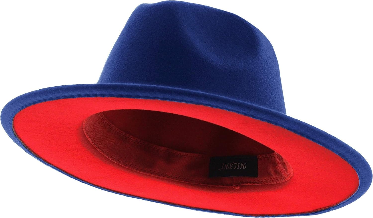 JFH Bowery and Lennox Two Tone Flat Brim Felt Unisex Fedora