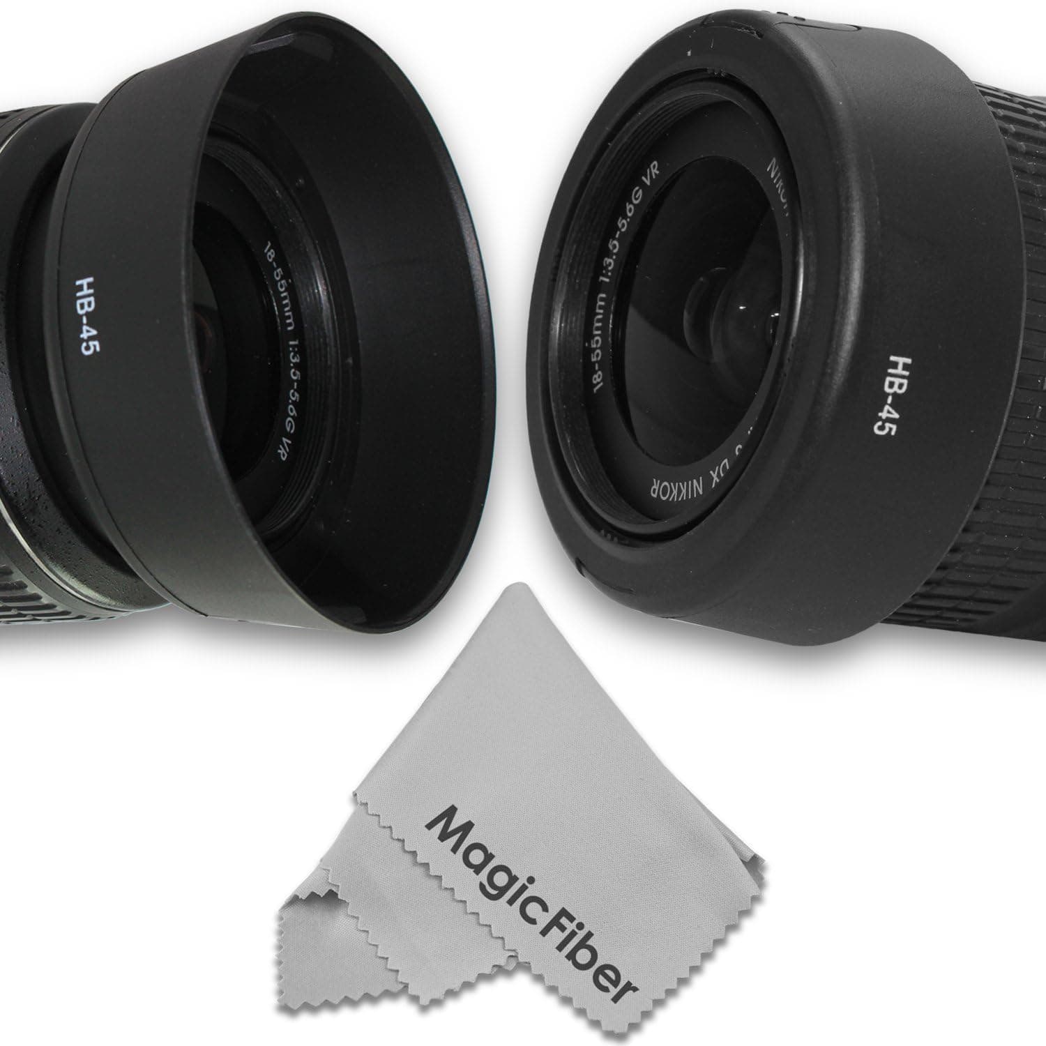HB-45 Dedicated Altura Photo Lens Hood for Nikon 18-55mm f/3.5-5.6G ED II, 18-55mm f/3.5-5.6G VR AF-S DX Nikkor Lenses (Nikon HB-45 Replacement)